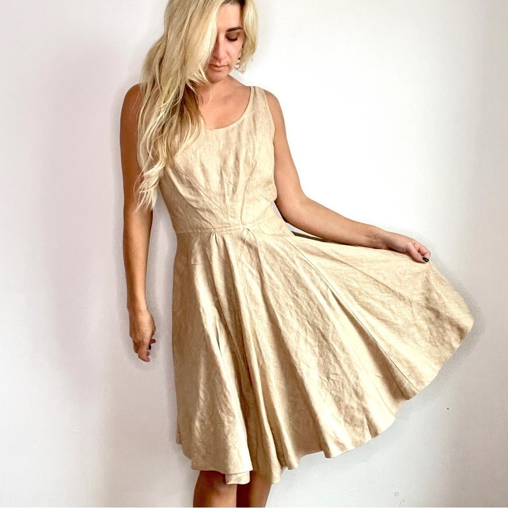 Taylor Tan A Line Fit and Flare Dress
